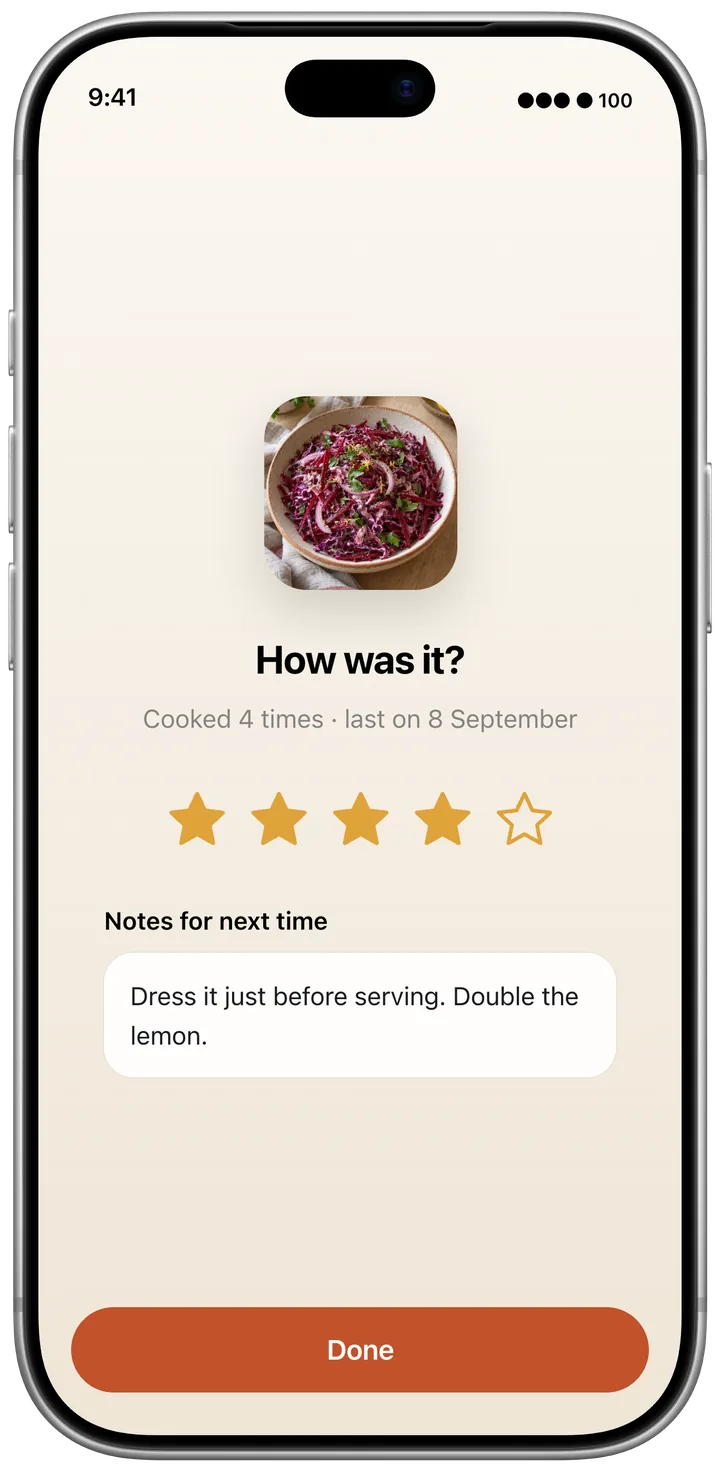 How was it, four stars out of five and a note for next time reading dress it just before serving